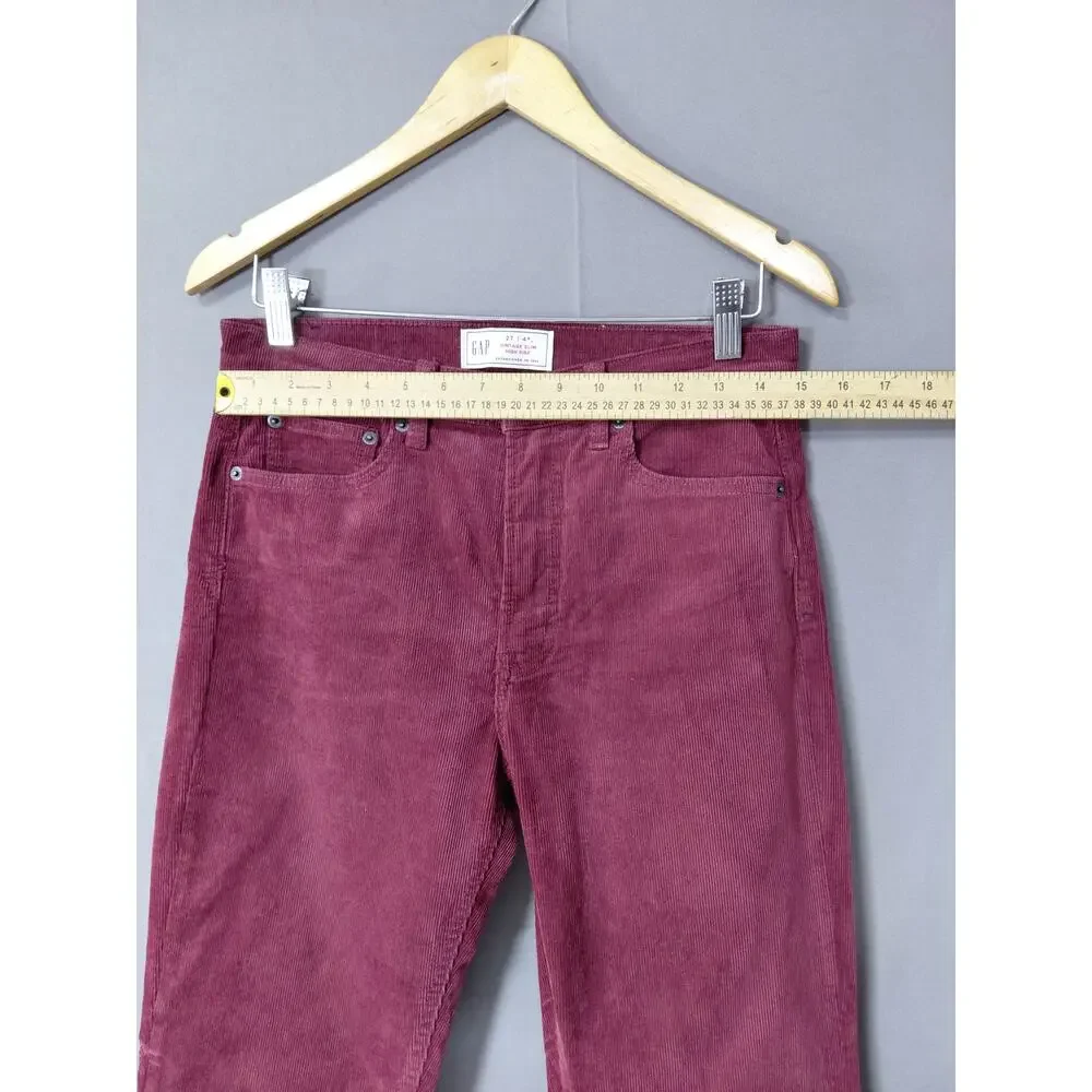 GAP Red Slim Stretch Pants Women Corduroy Size 27